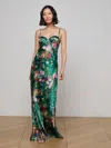 L Agence Sayla Silk Gown In Green