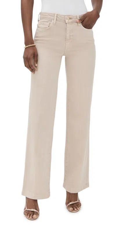 L Agence Scottie High Rise Wide Leg Jeans Biscuit In Neutral