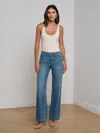 L Agence Alicent Wide Leg Jean In Desoto In Blue