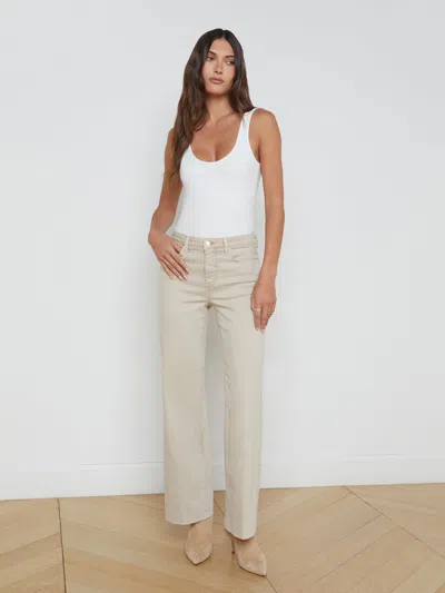 L Agence Scottie Wide-leg Jean In Biscuit