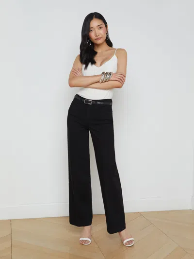 L Agence Scottie Wide-leg Jean In Black