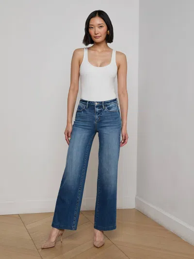 L Agence Scottie Wide-leg Jean In Blue