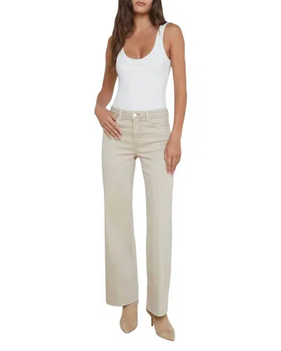L'agence Scottie High Rise Wide Leg Jeans In Biscuit Khaki In Multi