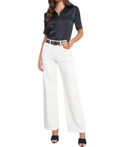 L Agence Scottie Wide-leg Jean In Black