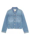 L Agence Seam-embellished Denim Jacket In Blue