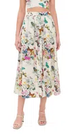 L Agence Seina Front Plkt Midi Skirt Charonda Butterfly In Charonda Butterfly