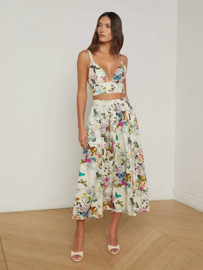L Agence Seina Poplin Midi Skirt