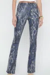 L Agence Selma Baby Bootcut Jean In Midnight Tan Snake In Multi