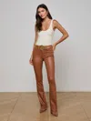 L Agence Selma Coated Bootcut Jean In Brown