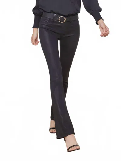 L Agence Selma Coated Bootcut Jean In Noir Coated In Blue
