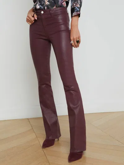 L Agence Selma Coated Bootcut Jeans In Dark Wine Coated In Multi