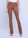 L Agence Selma High Rise Sleek Baby Bootcut Jeans In Fawn Coated In Multi