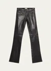 L Agence Selma High-rise Coated Sleek Baby Boot Jeans In Noir Coated