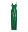 L Agence Karma Sequin Maxi Dress In Green