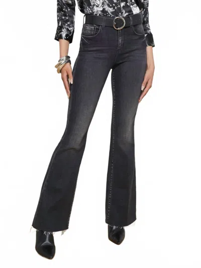 L Agence Sera High Rise Sneaker Flare Jean In Obsidian