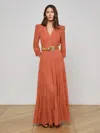 L'agence Seraphina Tiered Maxi Dress In Baked Clay
