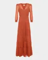 L'agence Seraphina Tiered Maxi Dress In Orange