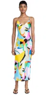 L AGENCE SERIDIE MIDI SLIP DRESS MULTI KALEIDOSCOPE