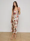 L Agence Seridie Silk Slip Dress In Gray