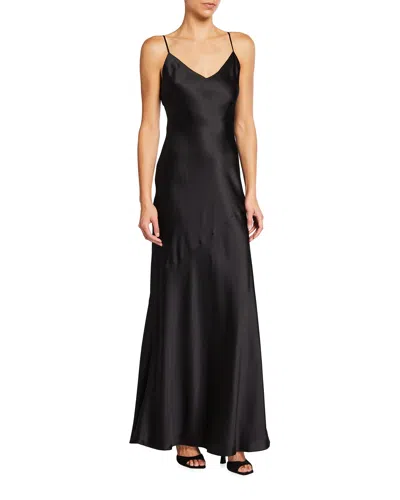 L Agence Serita Silk Maxi Dress In Black