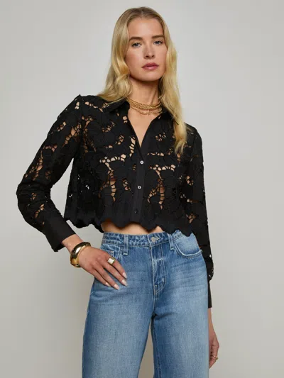 L Agence Seychelle Cropped Lace Blouse