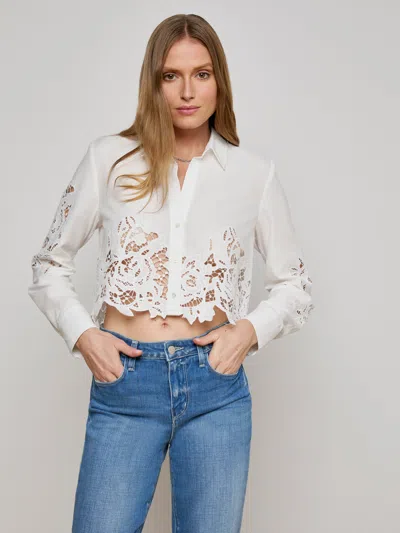 L Agence Seychelle Cropped Lace Blouse