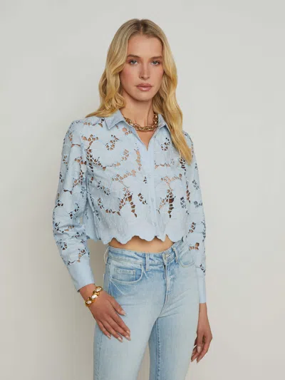 L Agence Seychelle Cropped Lace Blouse