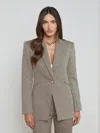 L Agence Sheila Blazer In Olive/ecru Chevron