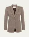 L Agence Sheila Blazer In Oliveecru Chevron