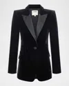 L Agence Sheila Structured Tux Blazer In Black In Black
