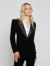 L Agence Sheila Structured Tux Blazer In Black In Black