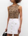 L AGENCE SHELLY LEOPARD TANK TOP