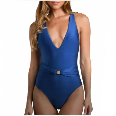 L Agence Shimmer Plunge In Blue
