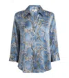 L Agence Dani Silk Blouse In Blue