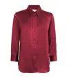 L Agence Silk Cropped-sleeve Dani Blouse In Red