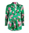 L Agence Dani Button-front Silk Blouse In Green