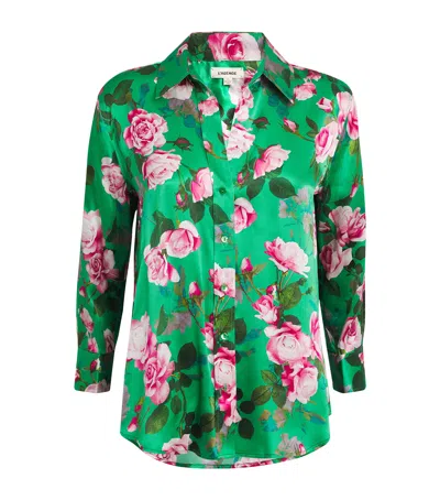 L AGENCE SILK FLORAL DANI BLOUSE