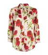 L Agence L'agence Dani Rose Print Silk Button-up Shirt In Pink