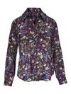 L Agence Tyler Multi Vintage Jewel Silk Blouse In Black
