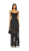 L'agence Silvana Silk Lace Gown In 블랙