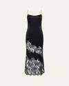 L'agence Silvana Silk Lace Gown In Black