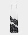 L Agence Silvana Silk Lace Gown In Ivoryblack
