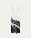 L Agence Silvana Silk Lace Gown In Ivoryblack