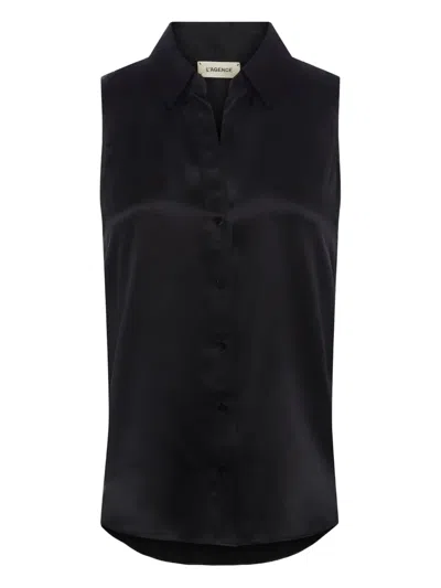 L Agence Sleeveless Blouse In Black