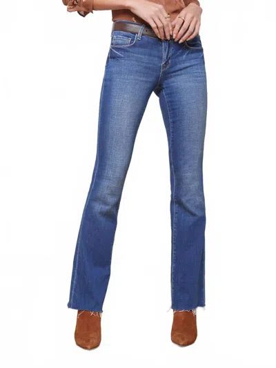 L Agence Sneeki Low Rise Sneaker Straight Jean In Hasting In Blue