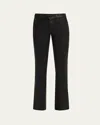 L Agence Sneeki Low-rise Sneaker Straight Jeans In Noir Coate