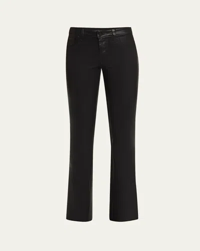 L Agence Sneeki Low-rise Sneaker Straight Jeans In Noir Coate