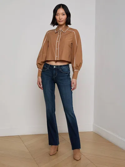 L Agence Sneeki Low-rise Straight-leg Jean In Blue