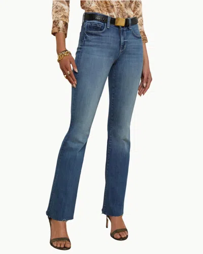 L Agence Sneeki Low Rise Straight Leg Jean In Hanson In Blue