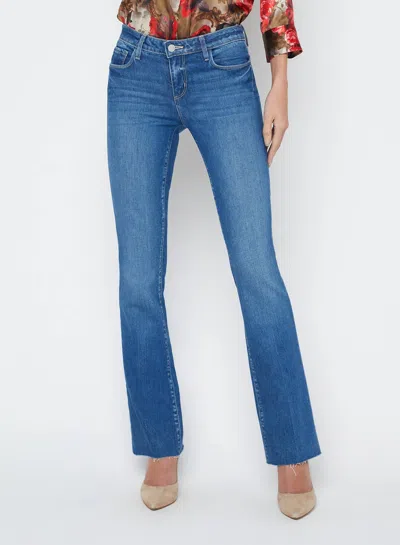 L Agence Sneeki Low-rise Straight-leg Jean In Stockton In Blue